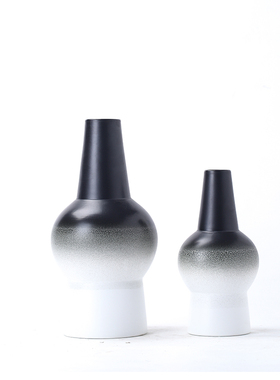 现代新中式渐变色桌面陶瓷花器摆件新F古典样板房间落地细口大花