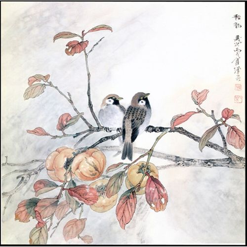 苏绣DIY套件初学 柿子花鸟 秋韵  玄关客M厅卧室办公室 刺绣装饰