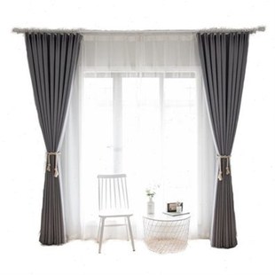 挂钩窗帘布卧室遮光网红款窗帘布带条K挂钩式钩式加厚简约现