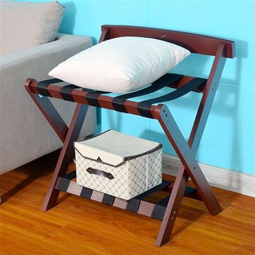 卧室床边放衣f服的架子酒店折叠行李置物架落地实木衣服临时放置