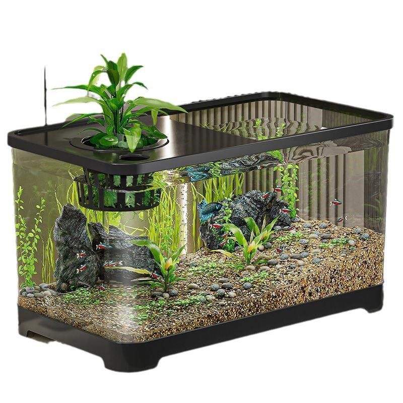 德国鱼缸水族箱塑料带盖透明金鱼缸客厅中小型P豪华造景桌面生态,鲜花速递/花卉仿真/绿植园艺,花盆,淘宝优惠券,粉丝福利购,淘宝优惠卷