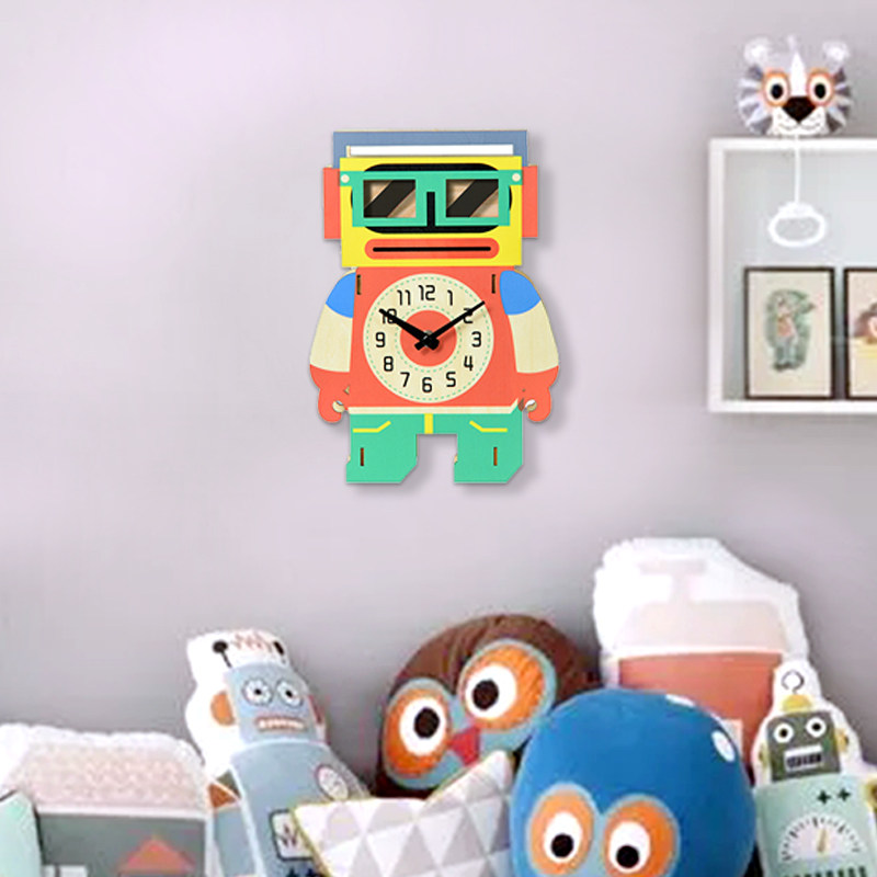 创意摇摆钟表diy儿童卡通挂钟静音摆钟挂钟儿童卧.室家用壁钟,家居饰品,挂钟,淘宝优惠券,粉丝福利购,淘宝优惠卷