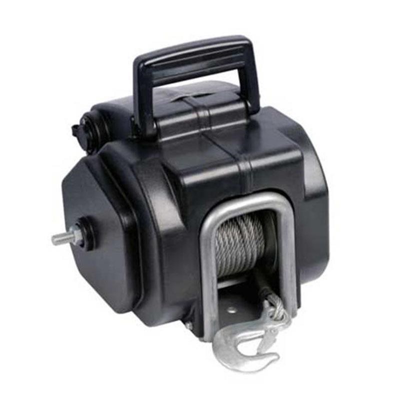 供应12V/24V2000磅电动车P用船用钢丝绳绞盘