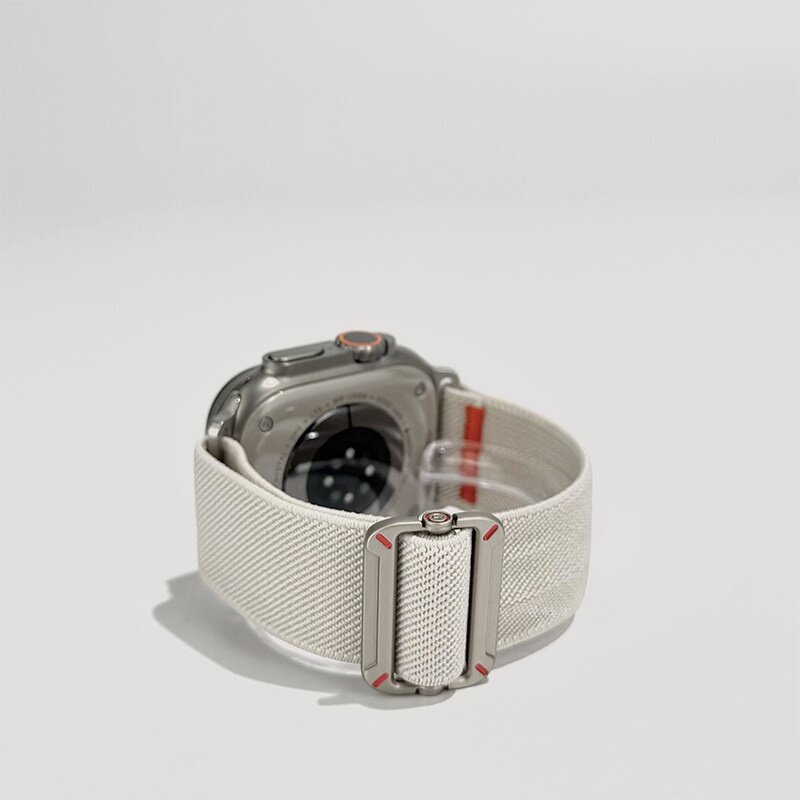 适用applewatchS11/10简约尼龙编织工装表带苹果手表ultra3/2男女情侣iwatch9/8/7/6新款夏天透气SE小众腕带