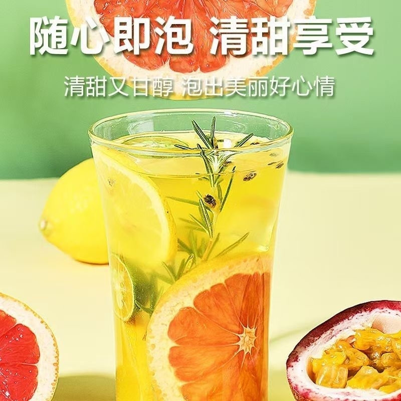 冻干百香果块青金桔柠檬百香果茶散装组合水果茶泡水喝的干片
