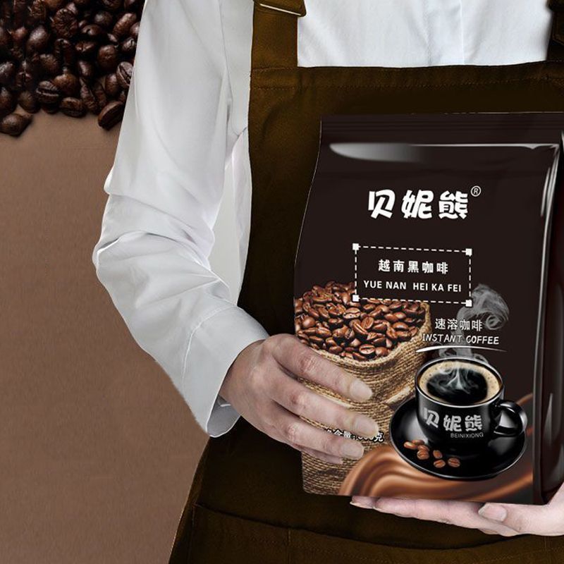 越南黑咖啡500g袋装0蔗糖特浓速溶咖啡粉熬夜咖啡馆饮品商用批发