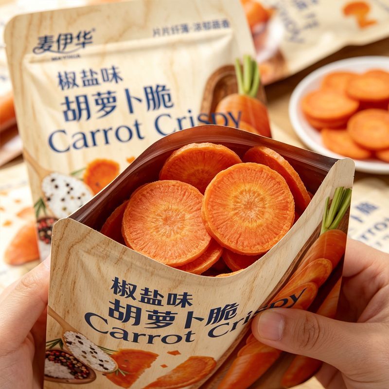椒盐胡萝卜脆非油炸孕妇儿童可吃办公室零食果蔬代餐脱水蔬菜脆片
