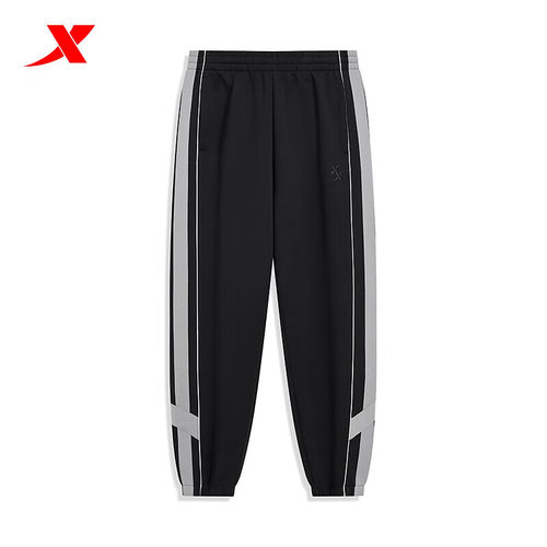 特步男运动长裤2024春季休闲百搭宽松撞色束脚卫裤976129630500