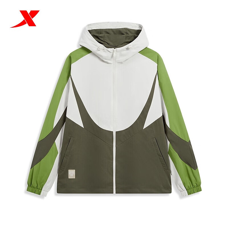 特步双层风衣外套男春秋季款保暖防风撞色情侣夹克976127150421