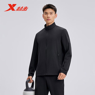 特步综合训练男子单风衣2026夏季新款休闲梭织薄外套974229140232