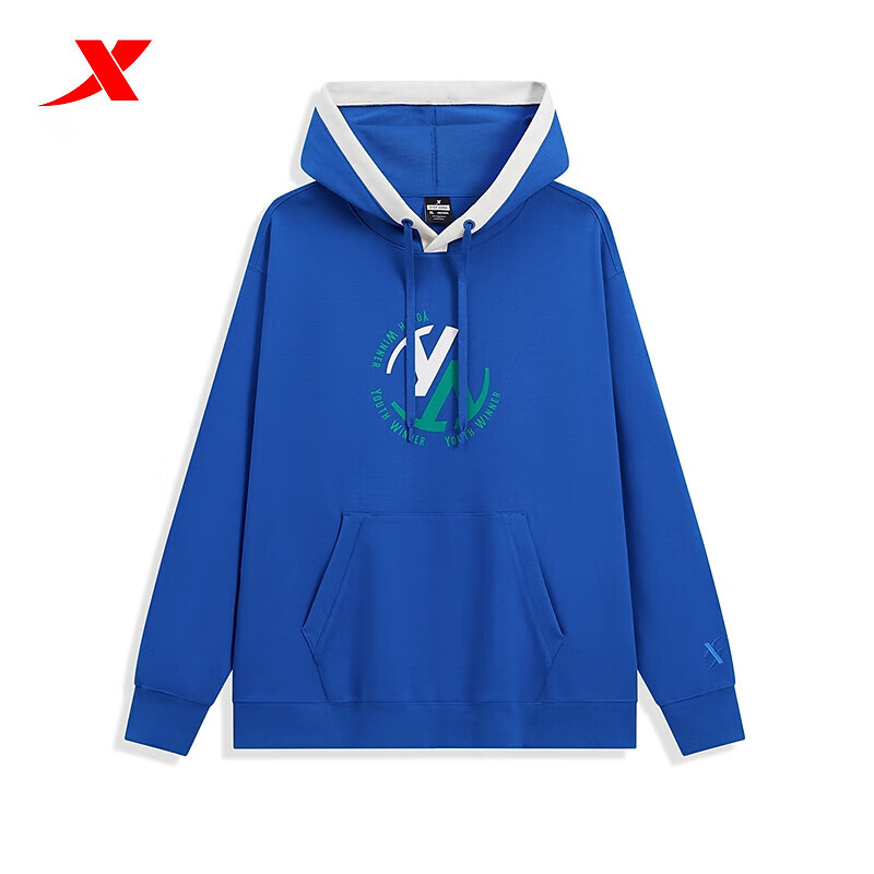 特步男子连帽卫衣2024春季新款潮流休闲运动连帽卫衣976129930503