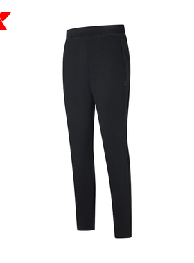 特步运动长裤女黑色2024秋季针织松紧束脚百搭休闲裤976328630072