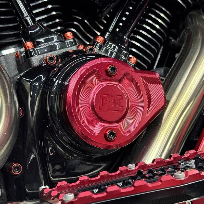 BLACK3哈雷117公路滑翔121CVO大道凸轮L轴装饰盖25年软尾彩色轴盖