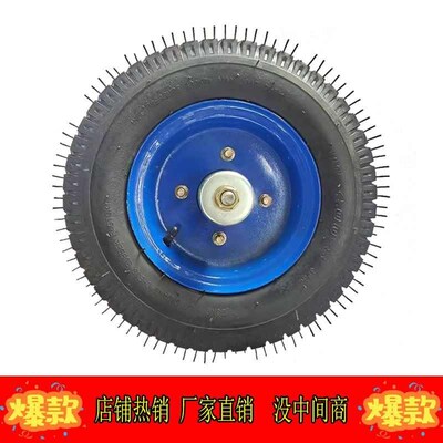 轮旋耕机后尾轮手扶拖拉机后尾轮A400-8充气加厚打气胎手推车轮