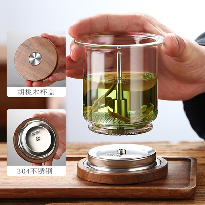 玻璃泡茶壶一键过滤茶水分离沏茶杯办公室泡红P茶专用茶壶懒人茶