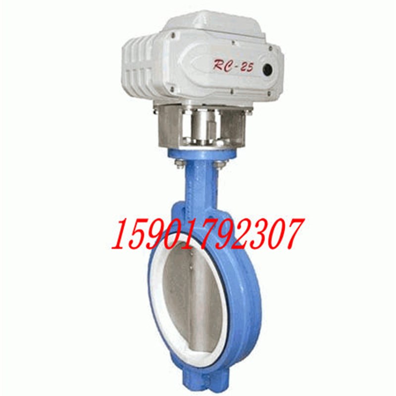 上海团园 D971F-16 电动衬四氟对夹蝶阀 4-20MQA智能调节型DN200