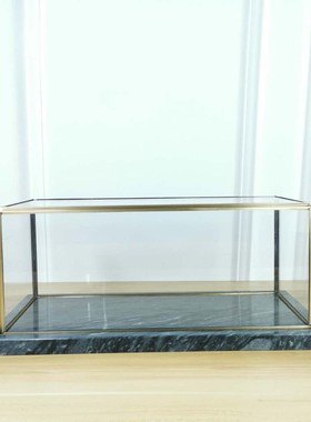 轻奢创意大理石金属玻璃罩子展会柜台G展示盒别墅样板间摆件装饰
