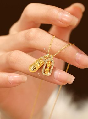 金包银貔貅金刚杵吊坠十字链项链