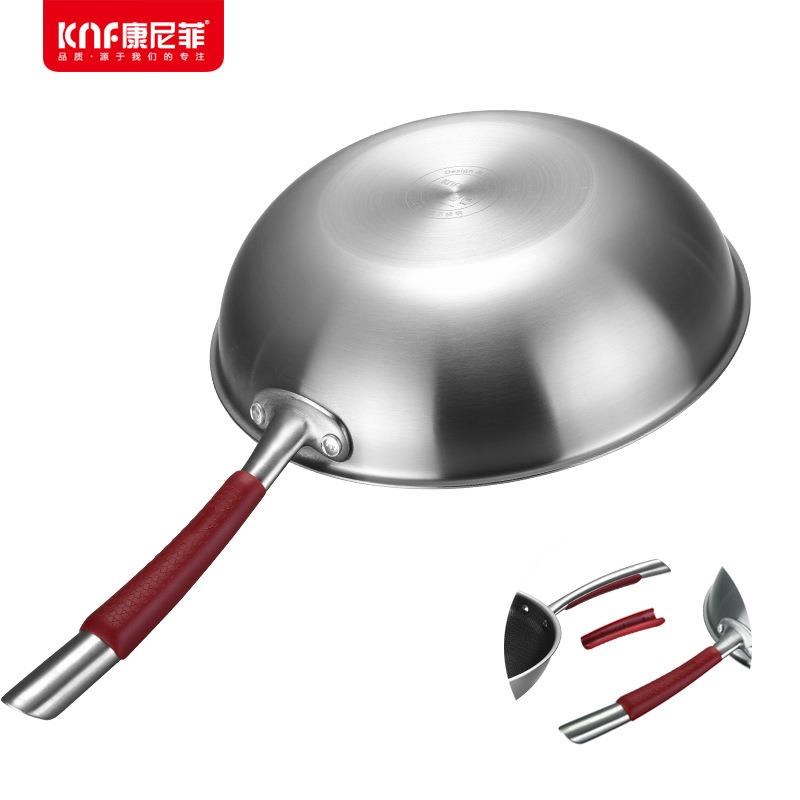 316不锈钢炒锅 炒菜锅微油烟双面蜂窝不粘Y锅电磁炉锅
