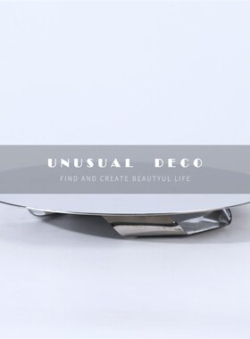 现代轻奢创意家居黄色辣椒玻璃摆B件银色圆形托盘样板间软装饰品