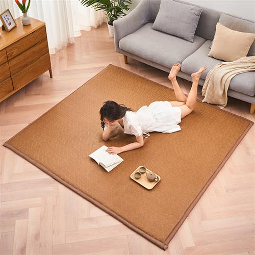 凉席地毯坐垫客厅卧室婴儿可用宝宝爬行垫夏季床笠款家Z用藤席地