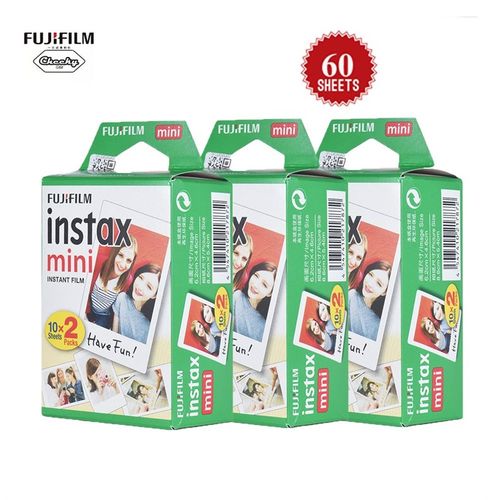 60 Sheets Fujifilm Insttax Mini White Film Photo Paper Snaps