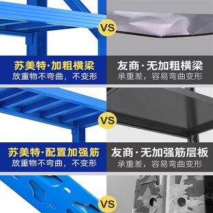 仓储货架仓库家用1m.5米1.8米铁架子二三层置物架多层地下室杂物