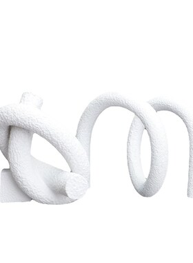 欧式树脂白色打结摆件样板房售楼部卧室客厅餐V厅家居桌面摆件