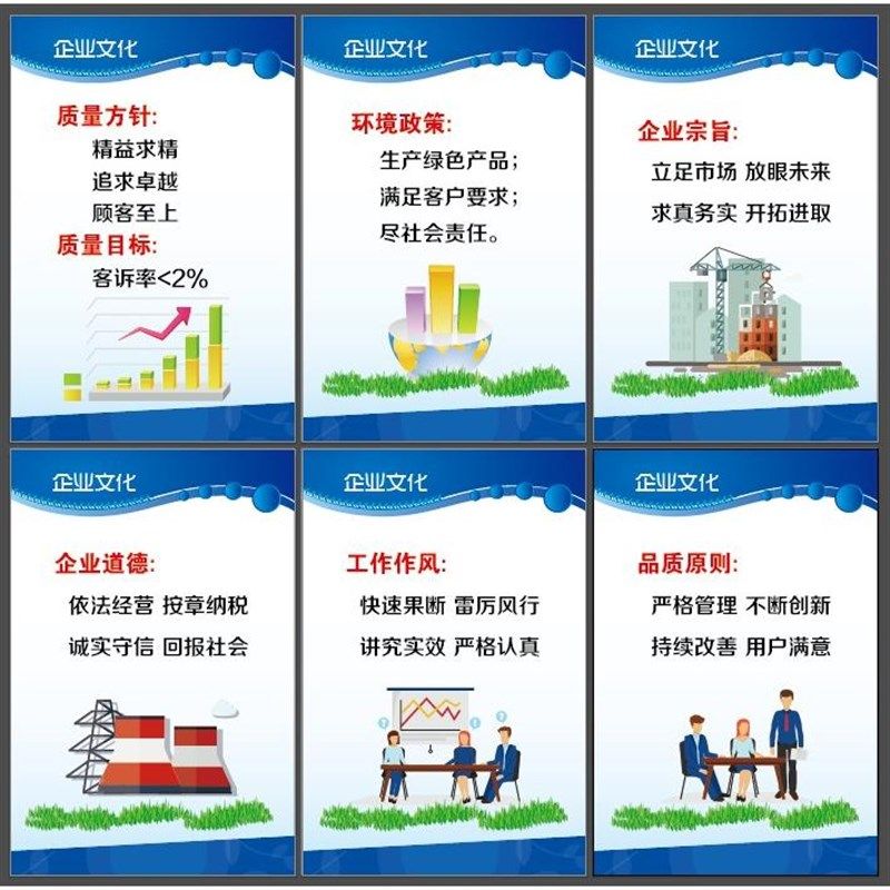 质量方针环境政策k企业宗旨道德工作风品质量原则 提示标语标识牌