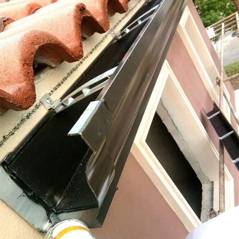 别墅安装彩铝合金天沟成品檐沟屋檐雨水槽落水管外U墙排水管下水
