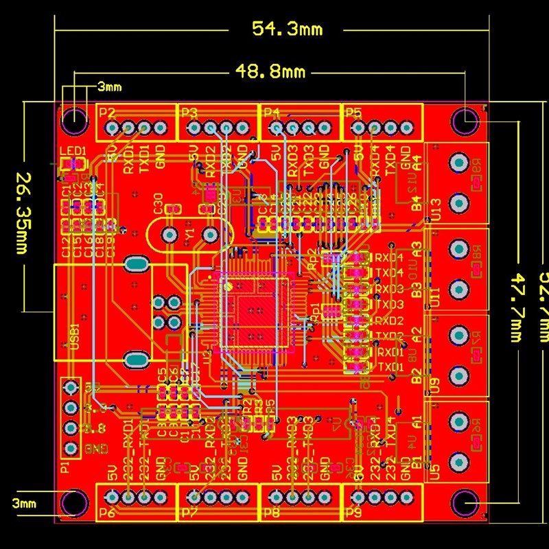 FT4232H 模块 USB转4路RS485 USB转4路RS232 高速串口X USB转串口