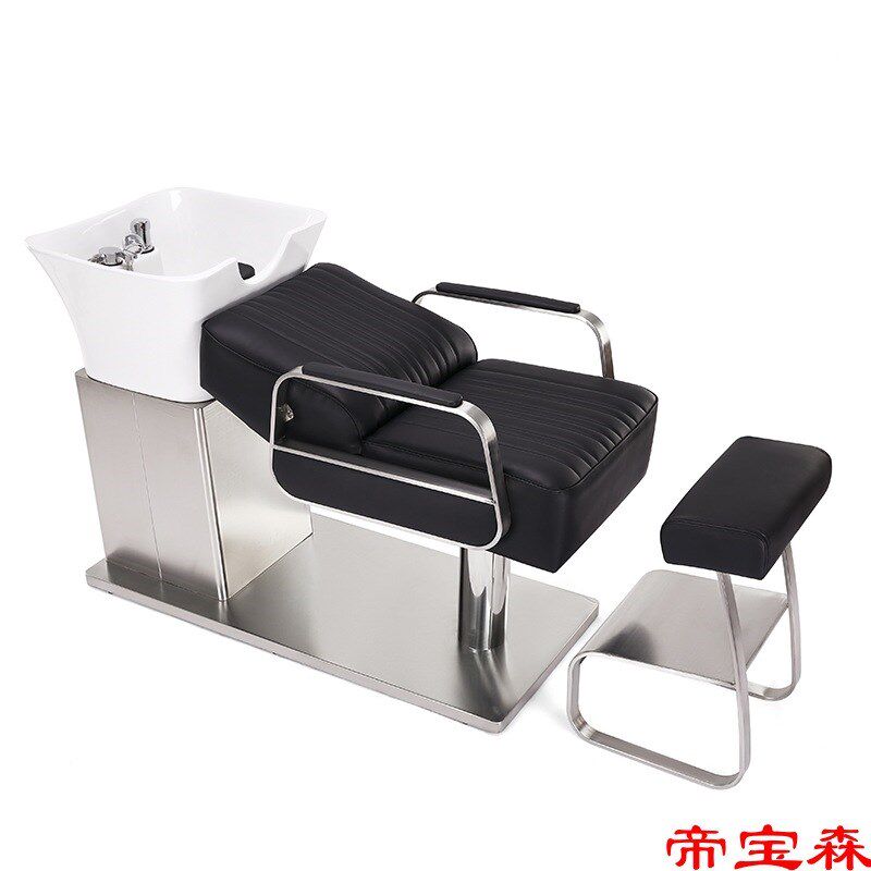T新款美发店半躺洗头床陶瓷盆冲水床P发廊专用欧式简约