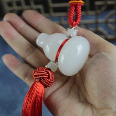 黄色挂绳白玉葫芦挂件化解门对门床头朝西房子缺角卫生间厨房大门