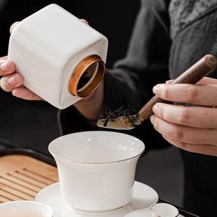 家用客厅泡茶壶办公室高档白瓷盖碗茶杯 秦艺羊脂玉瓷功夫茶具套装