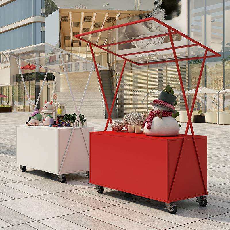 夜市摆摊移动餐车户外摊位车商场活动促销车移动铁艺小推车手推车