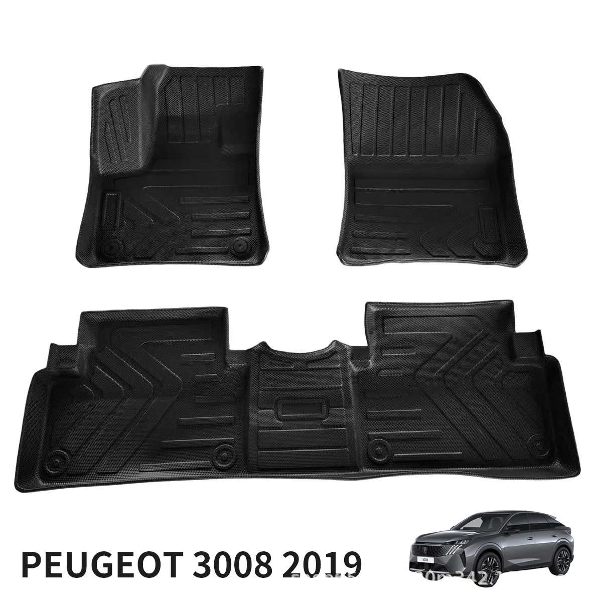 适用于PEUGEOT-3008-2019左舵适用汽车用品tpe包围脚垫耐磨耐用