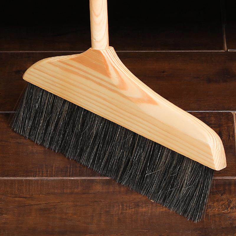 猪毛木质木柄扫把扫除单个扫帚家用鬃毛簸箕套装组合扫地笤帚华庚