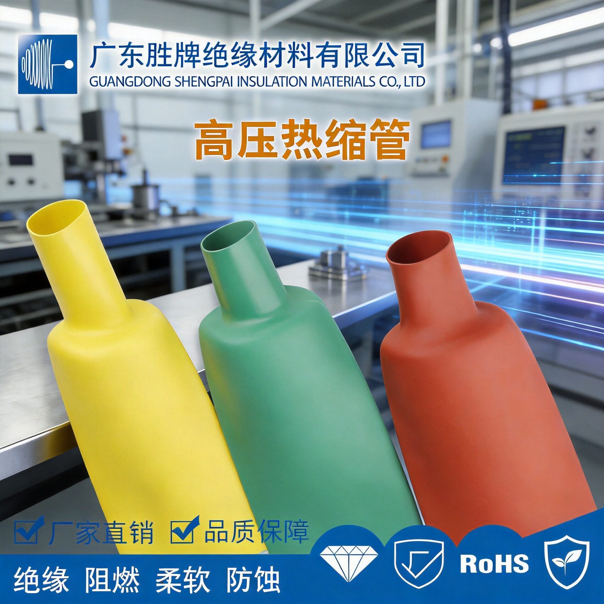 现货耐高压母排热缩管10KV/20KV/35KV母排连续热缩套管阻燃红黄绿