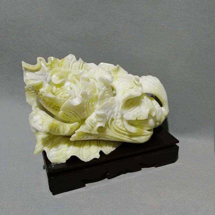 蓝田玉白菜玉器工艺品佰财聚来家庭摆件客厅摆饰品