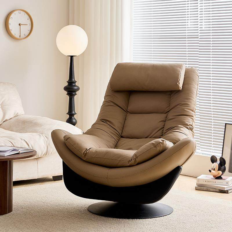 轻奢单人沙发椅可旋转设计师款休闲懒人沙发北欧客厅阳台可躺单r&