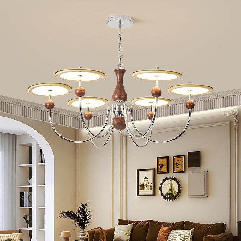 法式中古客厅吊灯复古卧室餐厅主灯奶油木纹色全光谱护眼全屋灯具,家装灯饰光源,其它灯具灯饰,淘宝优惠券,粉丝福利购,淘宝优惠卷