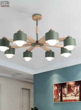 X2013-北欧灯具客厅吊灯现代简约原木卧室书房餐厅灯具马