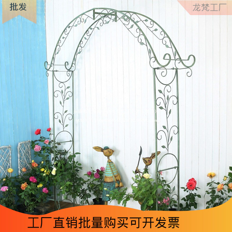 复古铁艺拱门花架爬藤架阳台庭院婚礼铁线莲植物攀爬支架花园拱门
