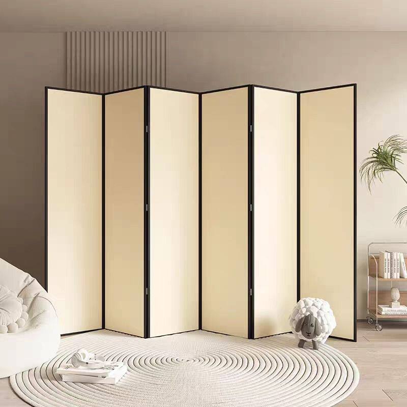 日式奶油风屏风隔断客厅入户玄关北欧折叠移动现代简约直播间背景