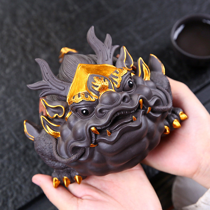 招财金蟾紫砂茶宠可养茶玩茶桌茶台茶盘精品摆件蟾蜍茶虫茶具配件