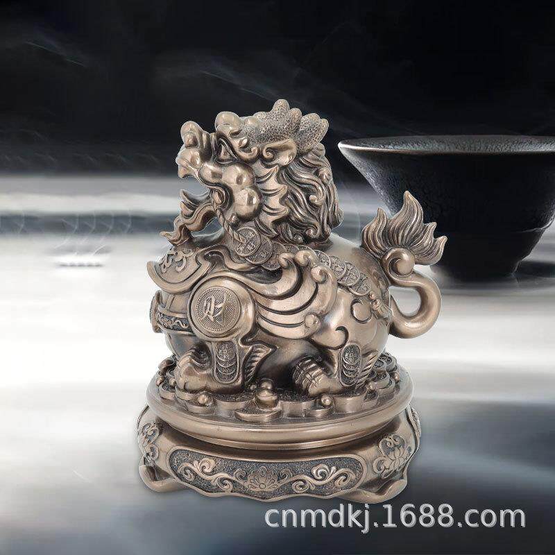 桌面工艺品可转动貔貅雕像招财用品玄关客厅家居装饰品摆件