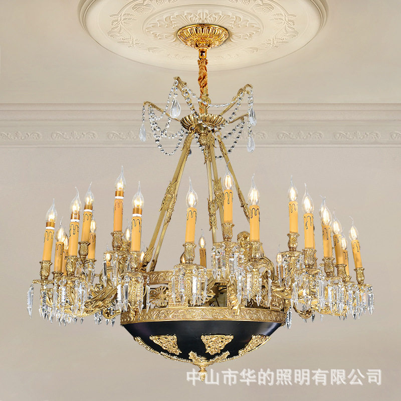 法式全铜大吊灯客厅水晶灯欧