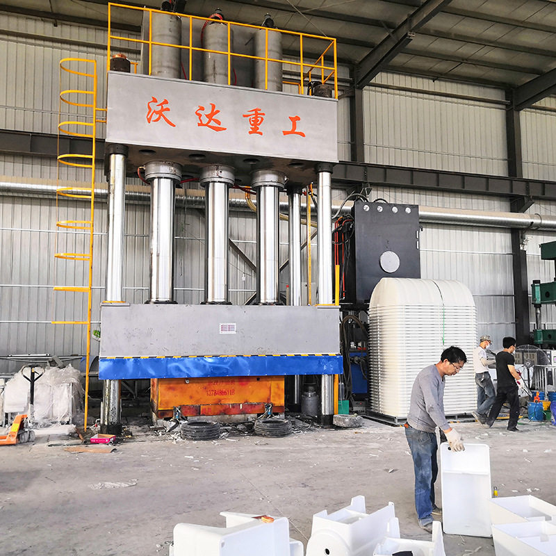 沃达1200T玻璃钢模压四柱液压机1500吨净化槽模压机压力机全自动