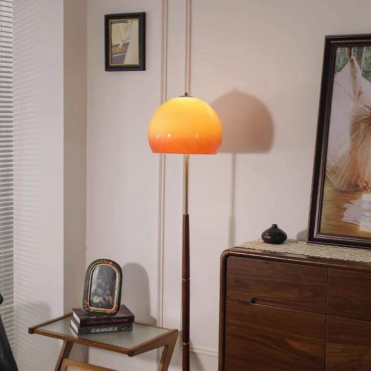 中古风客厅落地灯美式复古沙发旁立式台灯设计款日落卧室床头灯