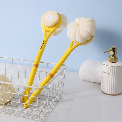 沐浴刷长柄洗澡刷软毛后背搓泥不求人身体搓澡巾双面浴球搓澡神器